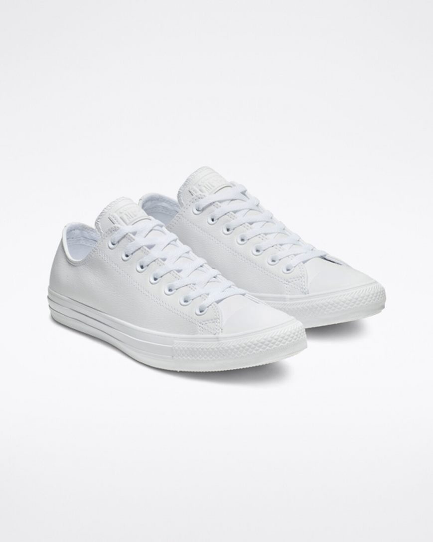 Dámské Boty Nízké Converse Chuck Taylor All Star Læder Bílé | CZ WO31S76